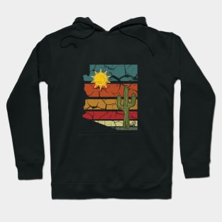 Retro Arizona with Sun and Cactus Hoodie